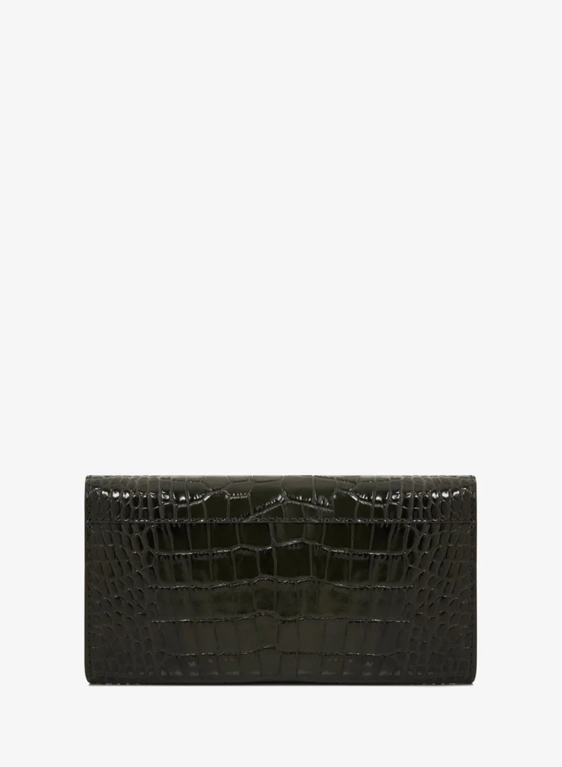 Strathberry  Multrees Wallet on a Chain in Embossed Croc Forest for Women | Best Price UAE